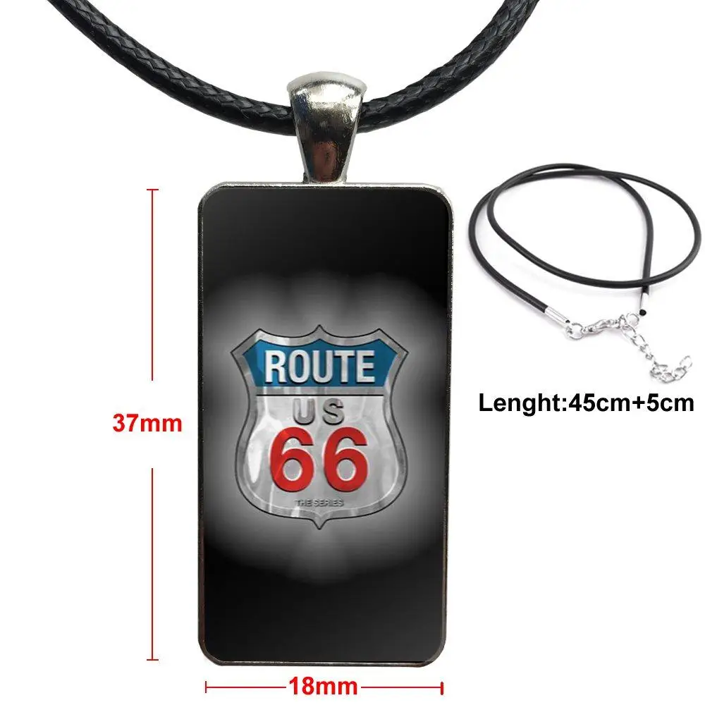 Для девушек Route 66 модное стекло кабошон ожерелье женское из нержавеющей стали