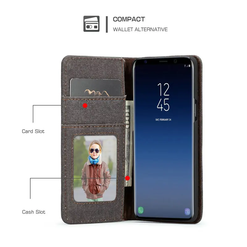 Раскладной Магнитный чехол бумажник для Samsung Galaxy S9 Plus книжка слоты кассовых