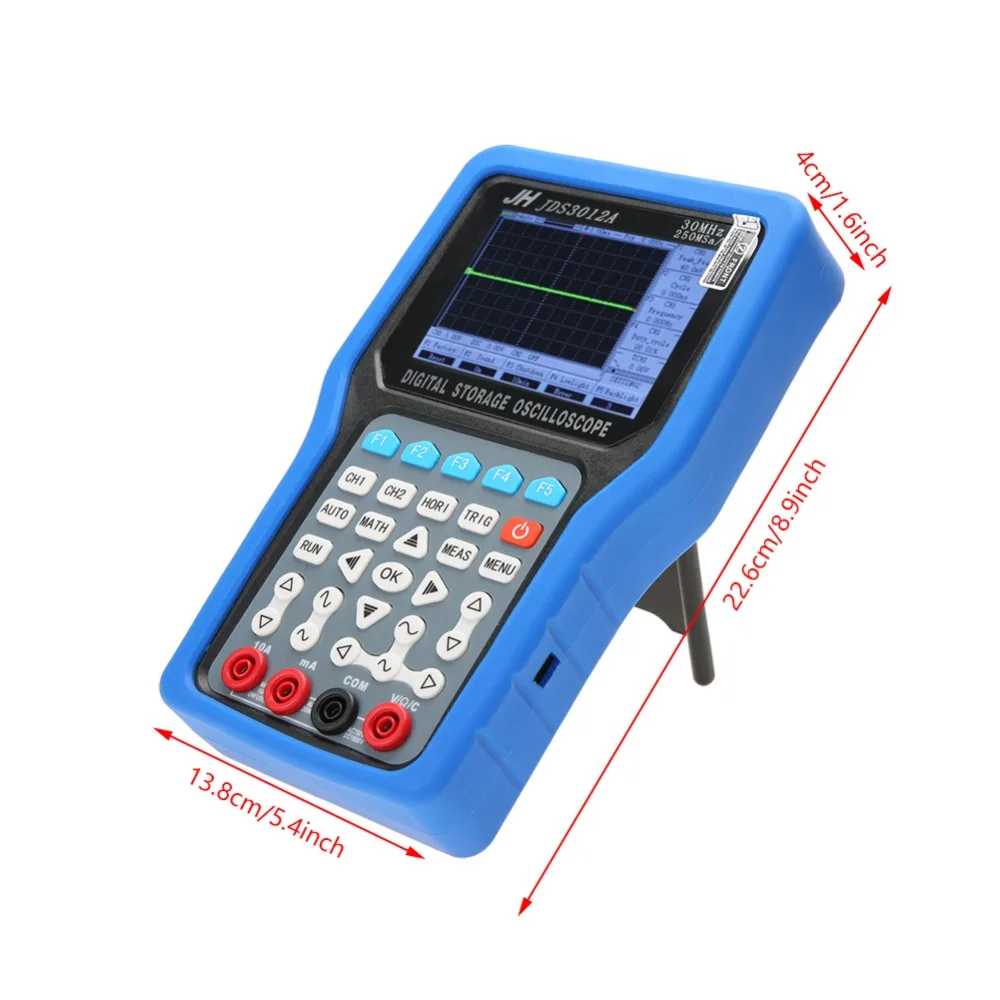 Jinhan JDS3012A цифровой портативный осциллограф 250MSa/S 30 МГц 2CH осциллограф с 6000 мультиметр AC100-240V генератор сигналов
