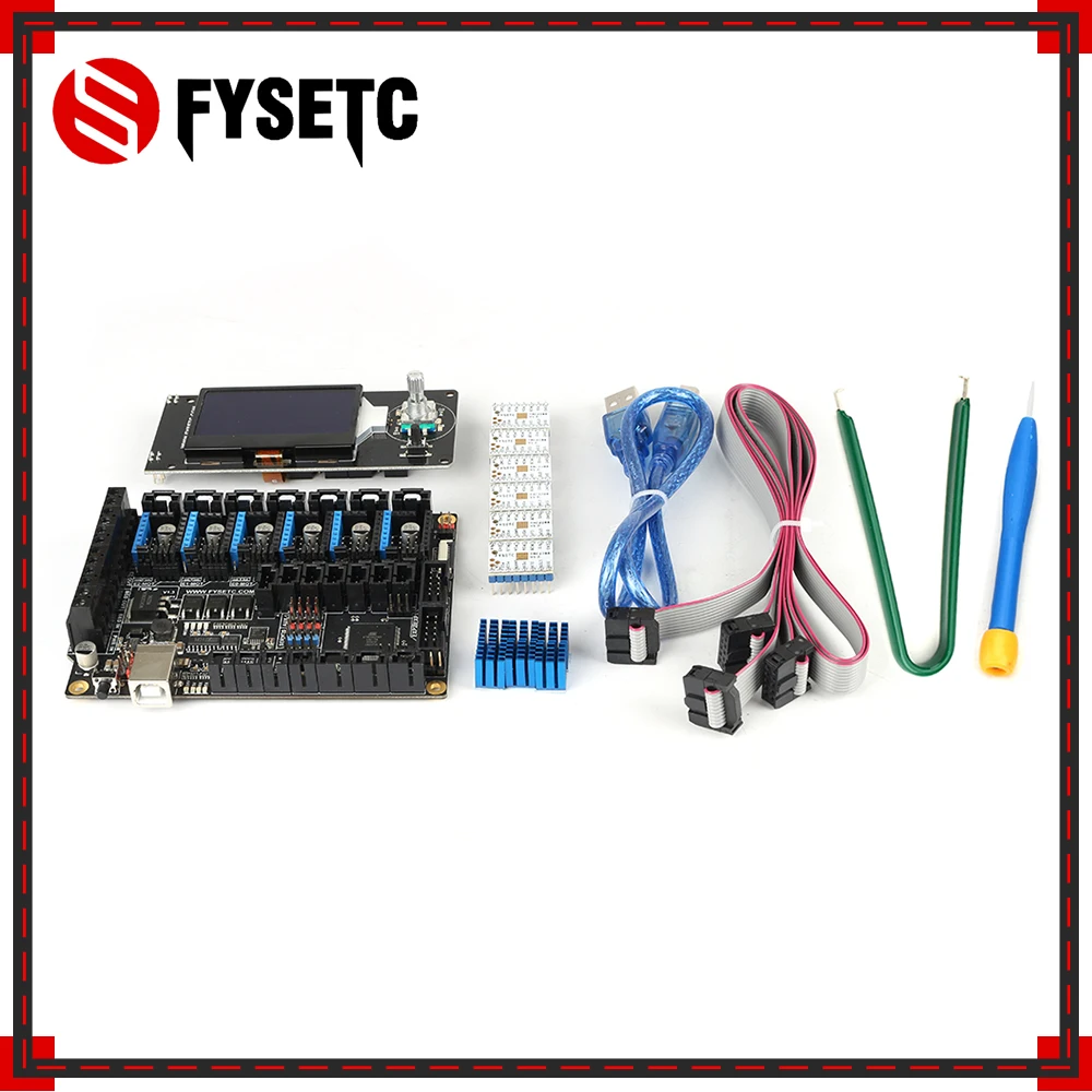 Материнская плата все в одном FYSETC F6 V1.3 + мини ЖК дисплей 12864 6 шт. TMC2208 V1.2 Драйвер