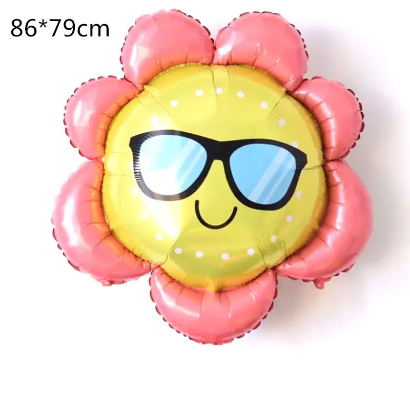 flower sun Мультяшный воздушный шар из фольги в виде животного, панды, лисы, слона, бабочки, динозавра, гелиевые шары для детей, украшения для дня рождения, подарок - Цвет: flower sun