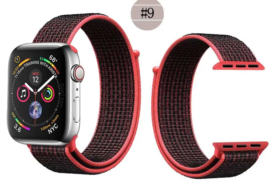 Для мужчин и женщин 38 мм 42 мм 40 мм 44 мм ремешок для apple watch серии 1 2 3 4 тканый нейлоновый ремешок для iWatch 4 цветной узор браслет