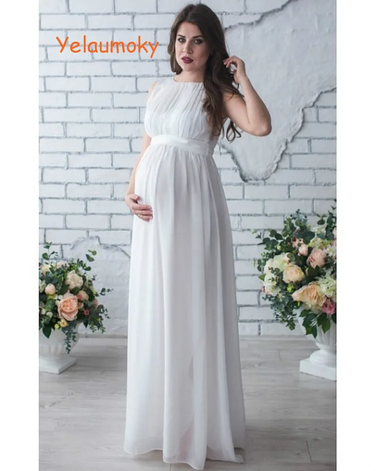 Платье без рукавов для беременных фотосъемки реквизит фотосессии однотонное