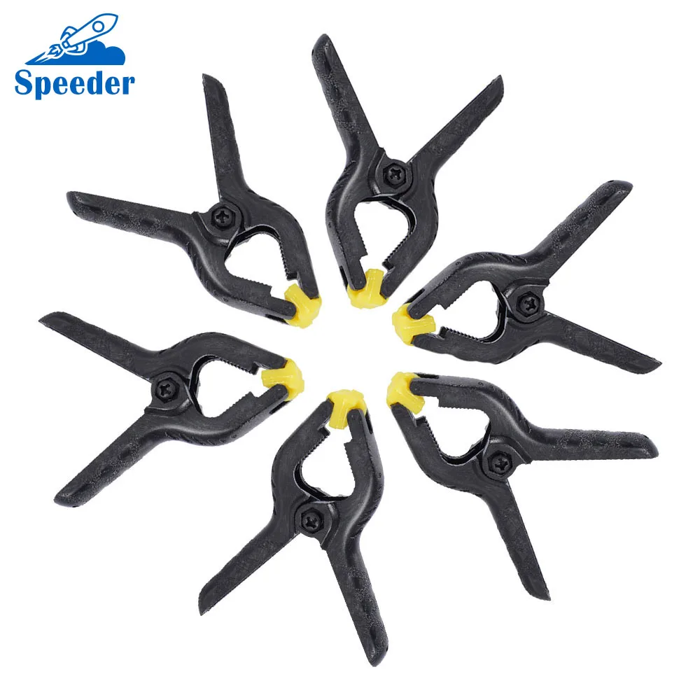 

6PCS 2inch Plastic Nylon Adjustable Clamps for Woodworking Spring Clip DIY Craft Tool for iPhone for Samsung Tablet Cell Phone