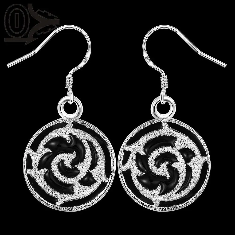 Бесплатная Доставка! Оптовая Посеребренные Серьги Свадебные Украшения