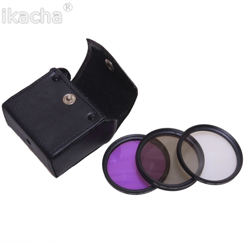 49mm 52mm 55mm 58mm 62mm 67mm 72mm 77mm UV+CPL+FLD 3 in 1 Lens Filter Set with Bag for Cannon Nikon Sony Pentax Camera Lens matin ultra slim cpl pro 7 filter 58mm