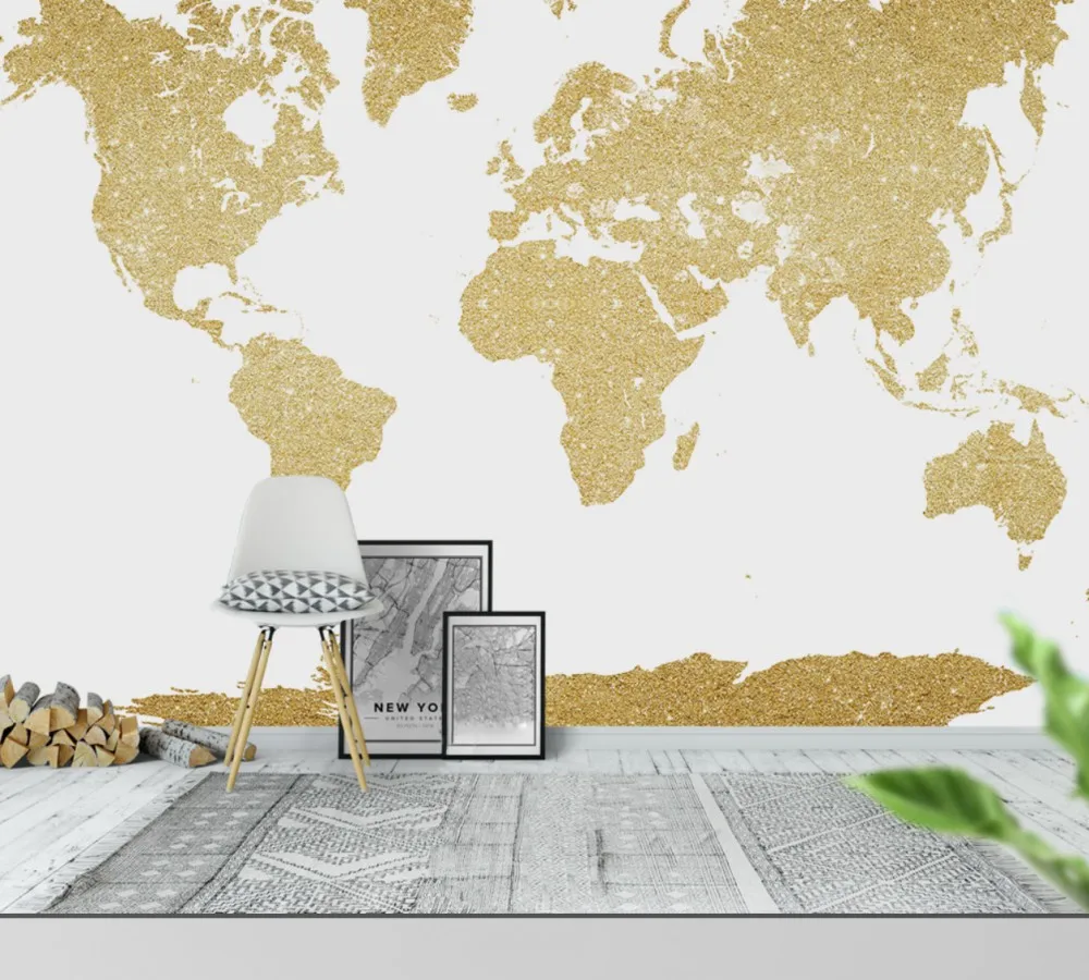 Пользовательские 3d обои европейская Современная Минималистичная карта мира фон