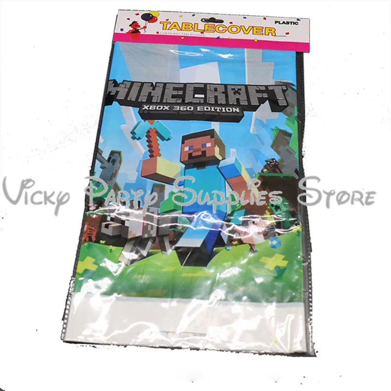 1pcs/lot Minecraft Theme Cartoon Tablecloth Party Tableware Decorations Plastic Birthday Baby Shower Supplies | Дом и сад