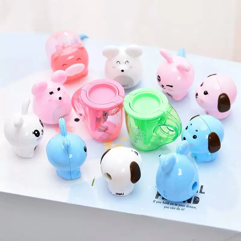 Deli мини острый карандаш острые энеры мини милые животные серии Красочные kawaii животные 0,8 и 1,2 см диаметр отверстия толще/больше карандаш