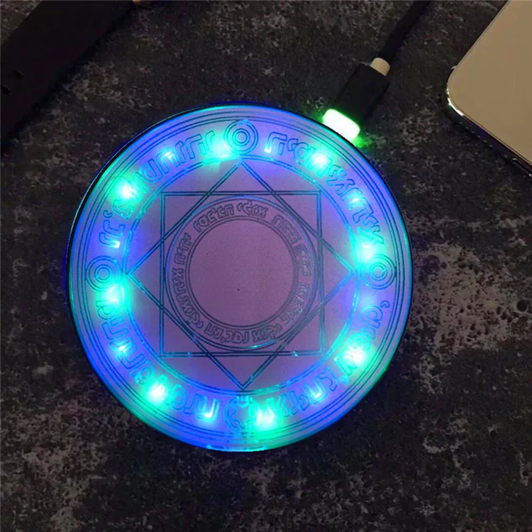 Pink Универсальное беспроводное зарядное устройство Magic Circle Qi, беспроводное быстрое зарядное устройство для iPhone X XS 8 7 samsung Xiaomi Redmi huawei Honor - Тип штекера: Pink