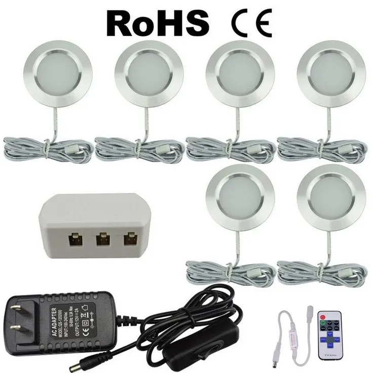 3W dimmable LED Under Cabinet Closet Round Shape Puck Lamps Wine Bookshelf Wardrobe Motor Homes Lights | Лампы и освещение