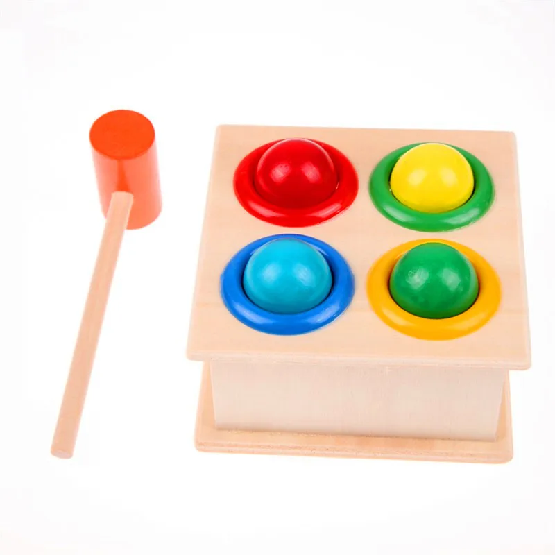 

1 Set Wooden Hammering Ball Hammer Box Children Fun Playing Hamster Game Toy Early Learning Educational Toys