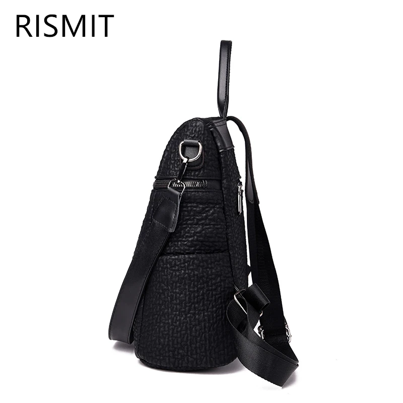 RISMIT Кожаный Рюкзак Школьная Сумка для женщин 2019 студентов многофункциональные