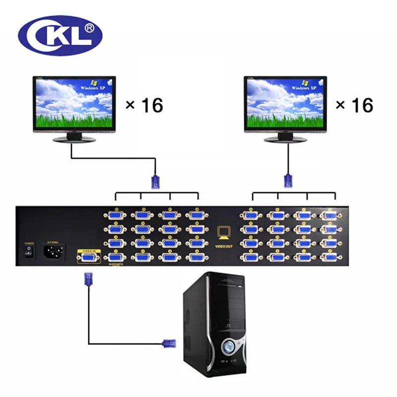 CKL 932 высококачественный 32 портовый разветвитель VGA 1*32 для проектора дисплея