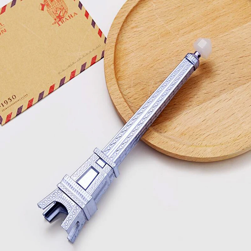 Креативная Новинка волшебная Черная гелевая ручка с железной башней