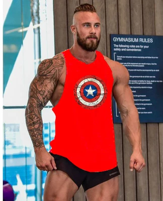 13 Тренажерный зал deltoid брендовая одежда супергерой Капитан Америка майка для бодибилдинга фитнеса Runn - Цвет: 13