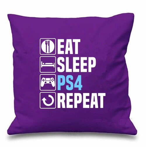Новинка игровой подарок наволочка с надписью Eat Sleep для PS4 Playstation Repeat Geek забавные