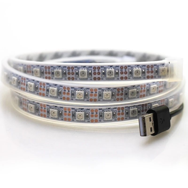 Водонепроницаемая светодиодная лента с USB 1 м IP67 60 светодиодов 5 в постоянного