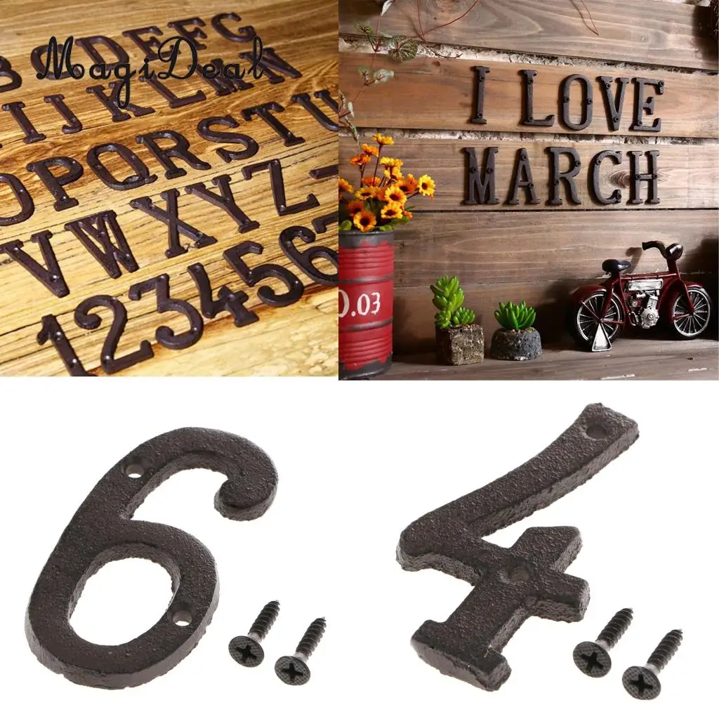 2 шт. деревенский дом офисная дверь табличка адрес арабский цифра знак 4 6|Наклейки