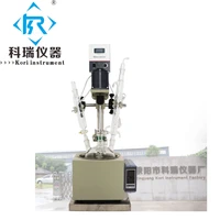 high quality borosilicate glass chemical synthesis reactor 1l lab glass bioreactor