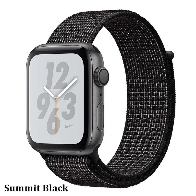 Нейлоновый ремешок для apple watch 5 4 полосным 44 мм/40 мм в едином положении во время занятий легкой атлетикой, apple watch 42mm 38 мм и нержавеющая сталь металлический корпус наручных часов iwatch серии 5/4/3/2 разноцветный коннектор ремешок для часов - Цвет ремешка: Summiit black