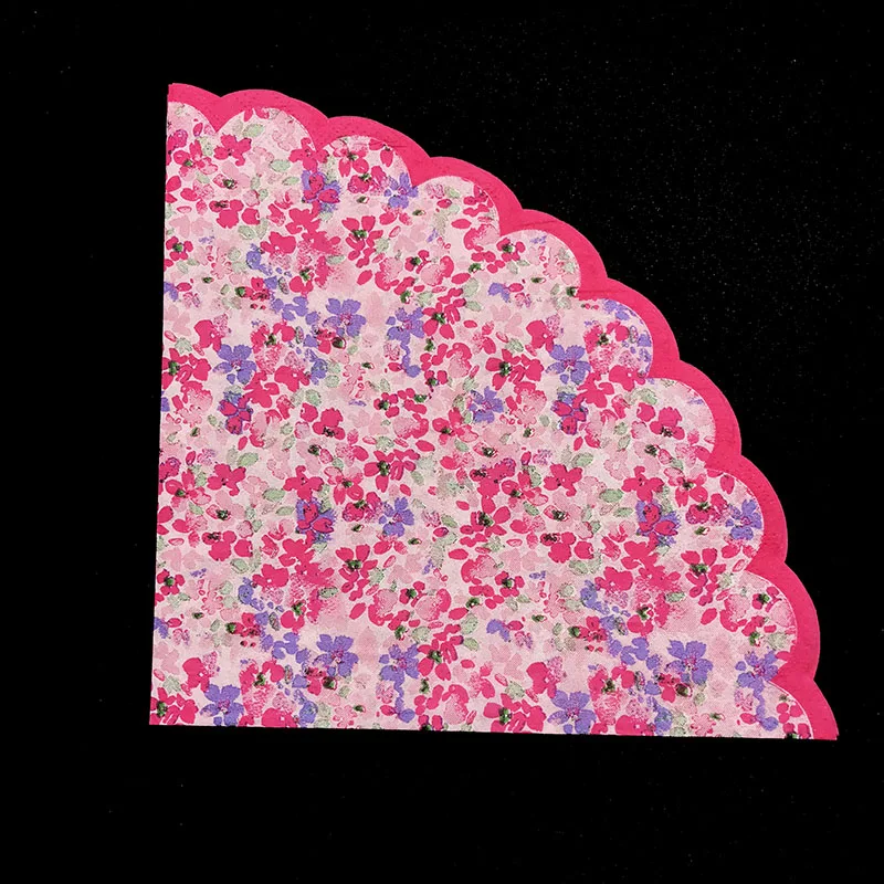 20pcs/pack round shape flower theme disposable napkins red party decorations tableware paper | Дом и сад
