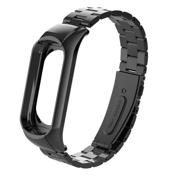 Xiaomi mi ремешок 3 сменный металлический ремешок на запястье для mi Band 3 Смарт-браслет аксессуары для оригинального Xioa mi band - Цвет: Black