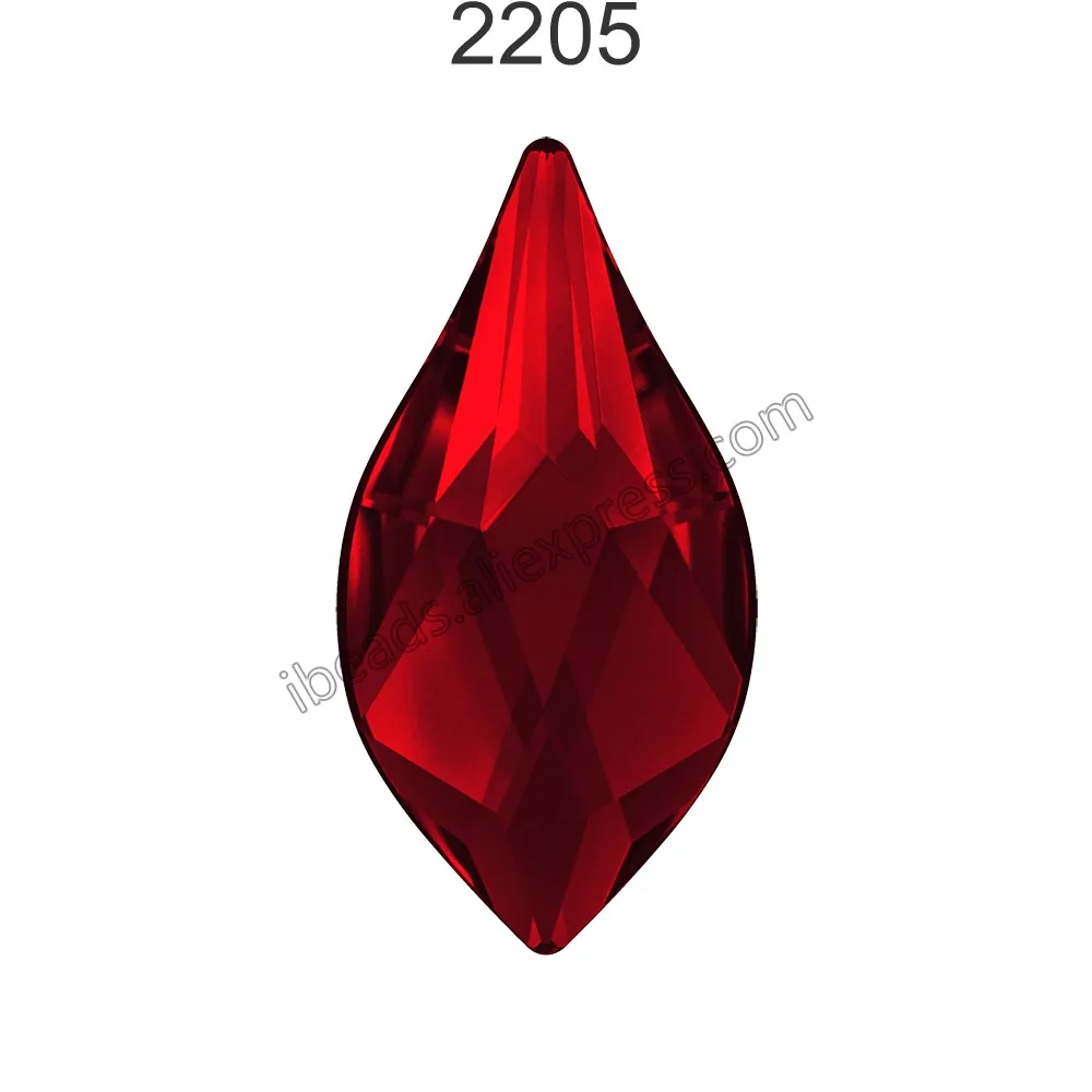 Light Siam 227 F 2 шт.) Оригинальные кристаллы от Swarovski 2205 пламя с плоской задней частью без горячей фиксации Стразы для дизайна ногтей DIY украшения одежды - Цвет: Light Siam 227 F