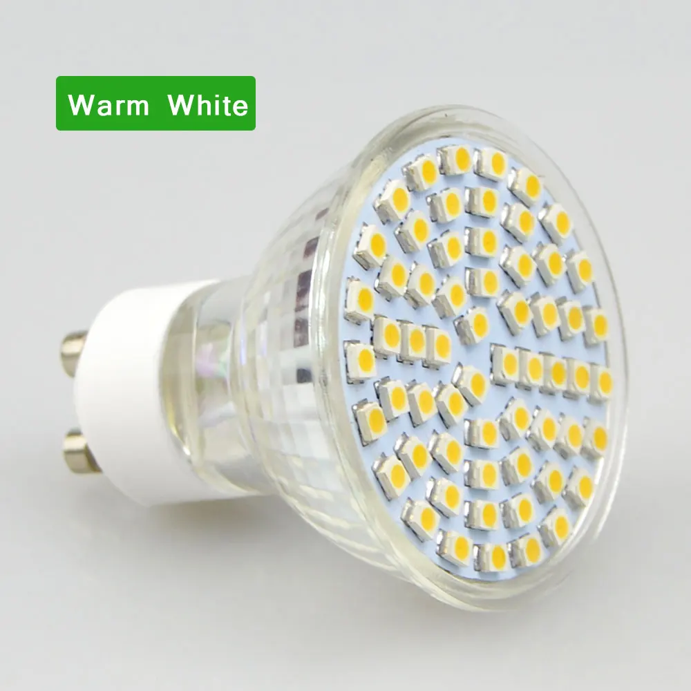 Светодиодный прожектор GU10 лампа 6 Вт AC 220 V термостойкого Стекло тела 3528 SMD 60 светодиодный s белый/теплый белый светильник со светодиодными лампами