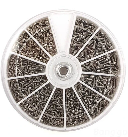 Бесплатная доставка 1000 шт. набор винтов и гаек из нержавеющей стали Ассортимент