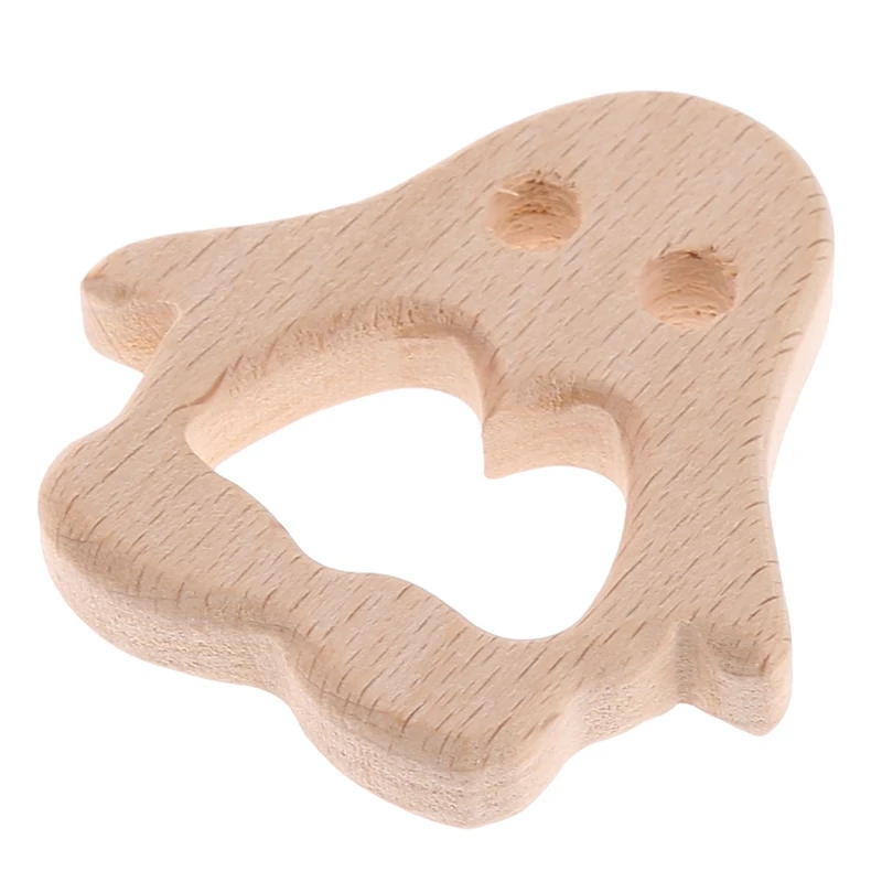 

2020 New Handmade Natural Wooden Animal Shape Baby Kids Teether Teething Toy Shower Gift
