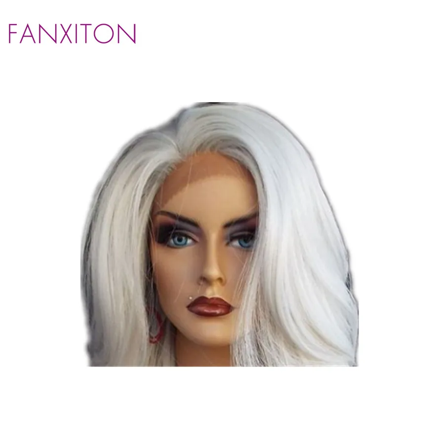 Женские волнистые парики FANXITON белые синтетические передние для косплея из