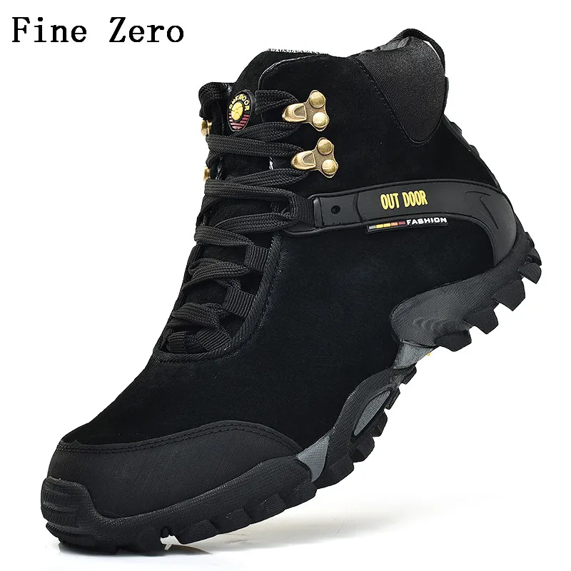 Fine Zero/Новинка года; сезон осень-зима; Мужская обувь; зимние ботинки из натуральной кожи; Теплая обувь; модные мужские ботинки; мужские Брендовые ботильоны; botas