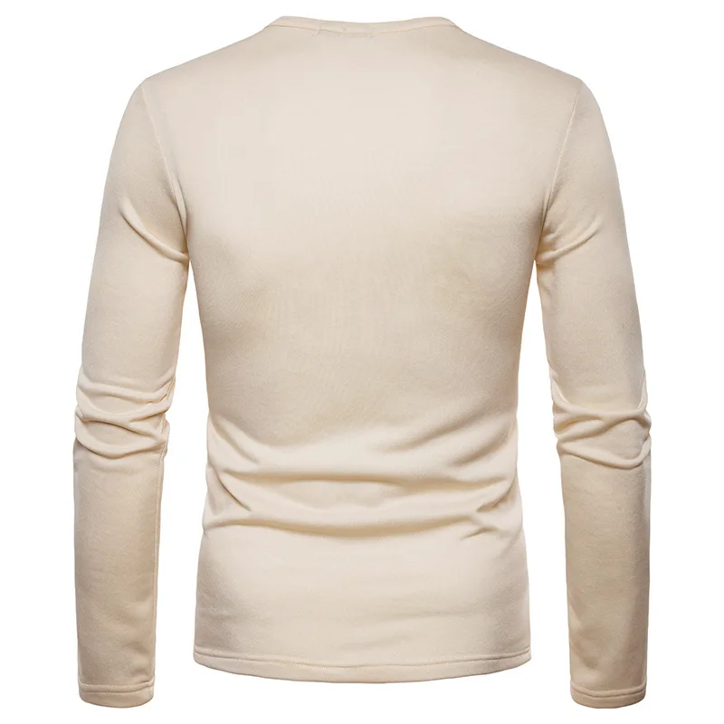 Мужская футболка с длинным рукавом однотонная Повседневная облегающая