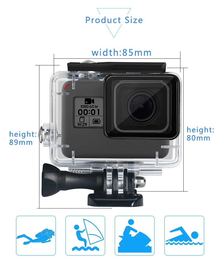 45 м водонепроницаемый корпус чехол для GoPro Hero 7 6 5 черный экшн-камера Дайвинг защитная оболочка аксессуары для Go Pro 7 черный