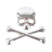 3 colors car styling skull cross bones skeleton emblem sticker automobile 3d metal car stickers