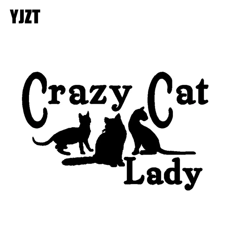 YJZT 15 5 см * 9 виниловые наклейки с изображением Crazy Cat Lady забавные автомобильные