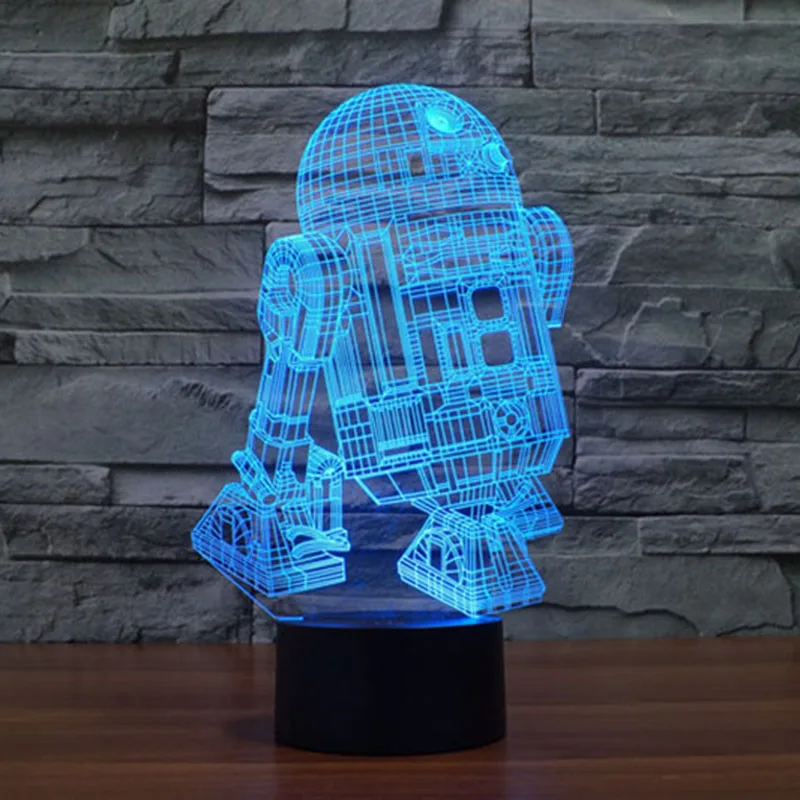 Домашний Декоративный 3d светильник taproad R2D2 7 цветов для праздников звездных войн