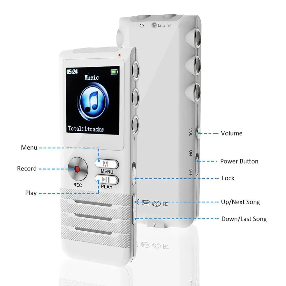Профессиональный мини диктофон 8 ГБ USB цифровой аудио ручка для записи mp3 плеер