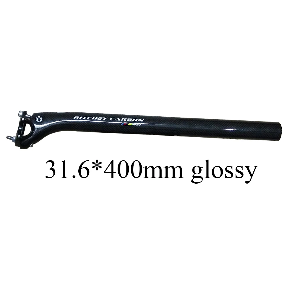 31.6x400mm glossy Полностью углеродное волокно руль подседельный штырь руль углеродный mtb руль 3 к глянцевые Запасные детали для велосипеда, углепластик стержень углеродный Подседельный штырь для топ продаж - Цвет: 31.6x400mm glossy
