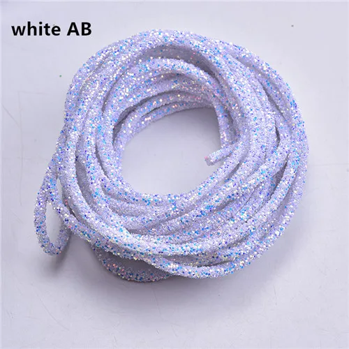 white AB 5 м/лот прозрачные стразы круглая цепочка отделка 6 мм свадебное платье украшение Свадебная аппликация Srtass Banding Diy Одежда для дома - Цвет: white AB