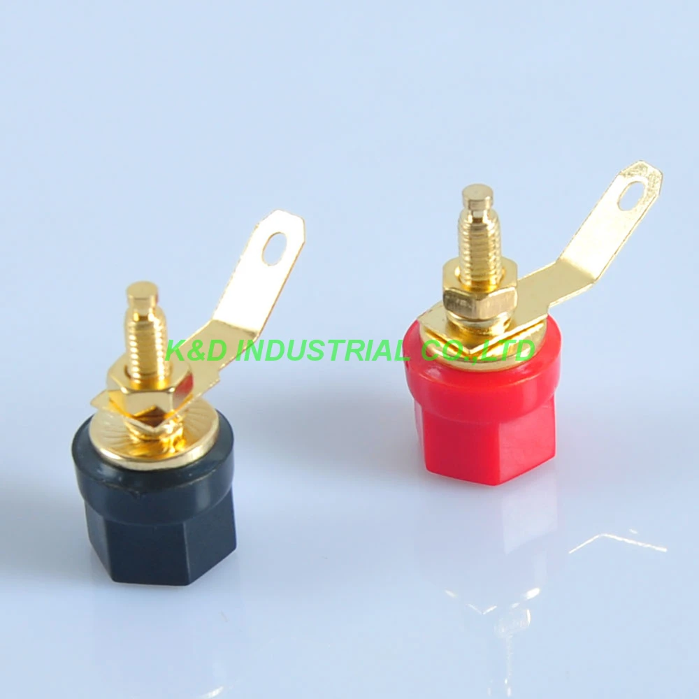 

10pairs Gold Plate Tube Amp Terminal Binding post 4mm Banana Jack Red and Black