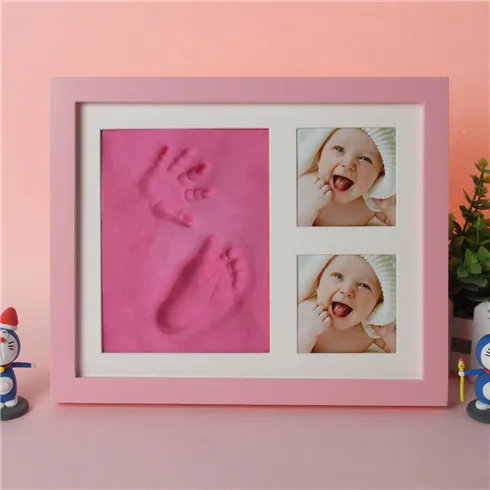 Pink Детская картина с отпечатком ноги, Нетоксичная, для новорожденных, отпечаток руки, чернильный коврик, водяной знак, Детские сувениры, литые глиняные игрушки, подарок - Цвет: Pink