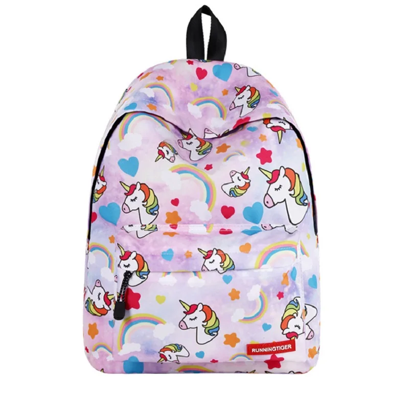 Cute Unicorn Women's Tap Cartoon Backpack Girl Canvas Bag Travel Little Girl's Shoulder | Багаж и сумки