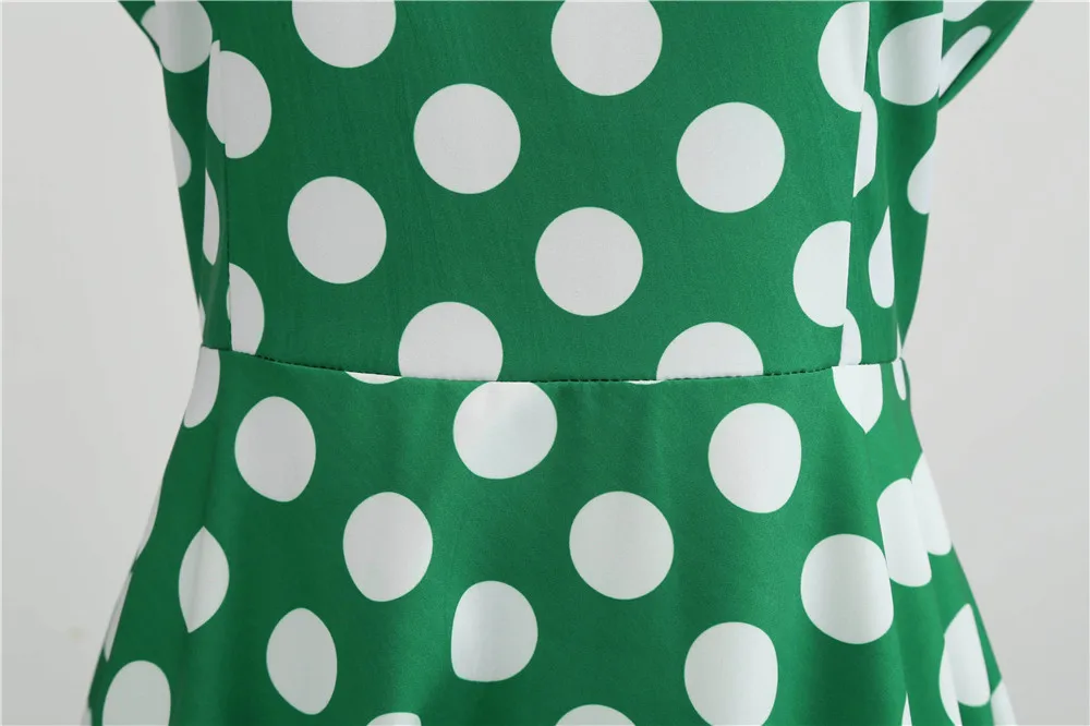 Летнее платье с принтом в горошек, винтажное женское платье в стиле рокабилли большого размера плюс, Повседневные Вечерние платья в цветочек для офиса, Vestidos