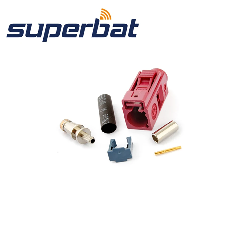 Superbat РЧ коаксиальный Fakra D Bordeauxviolet/4004 гнездовой разъем для автомобиля сотовый телефон gsm обжимной кабель RG316 RG174 LMR100