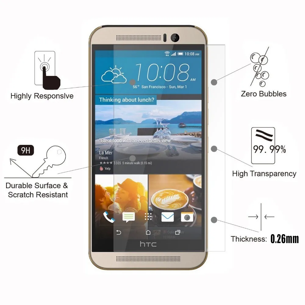 For HTC Desire-820 Tempered Screen Glass film 0.3mm 2.5D 9h Front Safety Protective Film On | Мобильные телефоны и