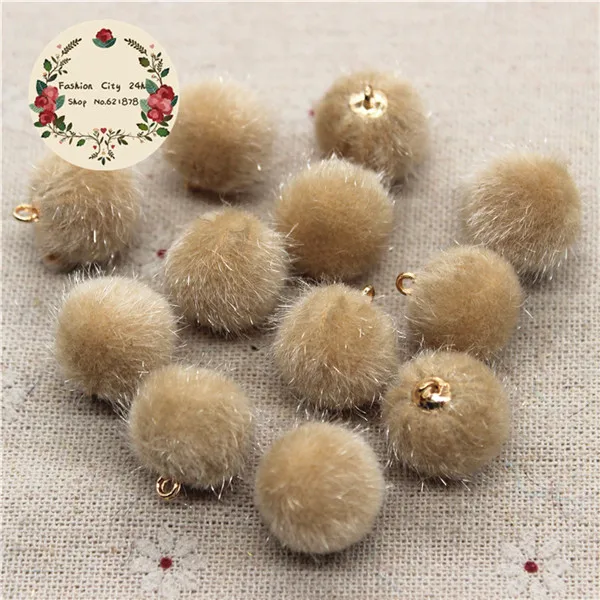20pcs 20 шт 16 мм смешанные цвета, покрытая тканью, круглая подвеска из бисера для рукоделия/рукоделия - Цвет: 20pcs