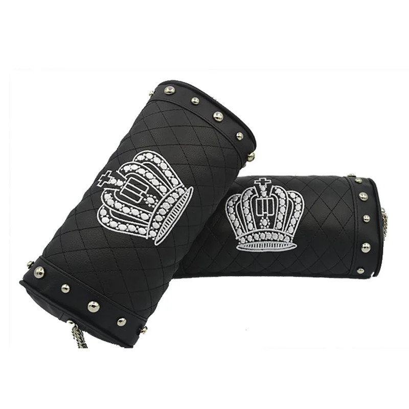 Корона вышивка подголовник автомобиля подушки кожа с заклепками Авто шеи