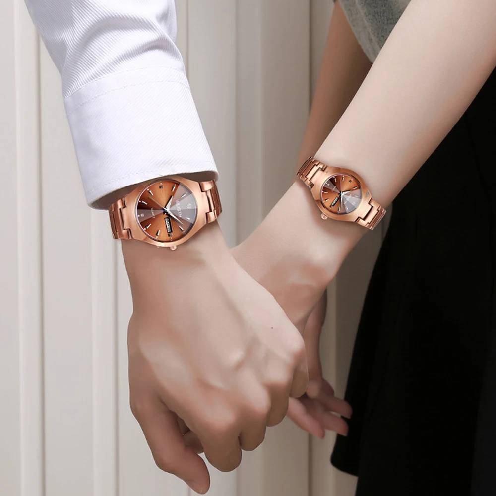 Парные часы WLISTH брендовые новые кварцевые с бриллиантовым циферблатом для